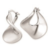 Lex & Lu Sterling Silver Polished Rhodium Plated Twisted Square Hoop Earrings - 2 - Lex & Lu