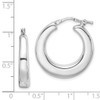 Lex & Lu Sterling Silver Polished Rhodium Plated Hollow Hoop Earrings LAL111496 - 4 - Lex & Lu