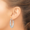 Lex & Lu Sterling Silver Polished Rhodium Plated Hollow Hoop Earrings LAL111499 - 3 - Lex & Lu