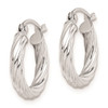 Lex & Lu Sterling Silver w/Rhodium 2.7x15mm Twisted Hoop Earrings - 2 - Lex & Lu