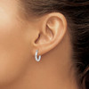 Lex & Lu Sterling Silver w/Rhodium 2.7x15mm Twisted Hoop Earrings - 3 - Lex & Lu