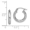 Lex & Lu Sterling Silver w/Rhodium 2.7x15mm Twisted Hoop Earrings - 4 - Lex & Lu