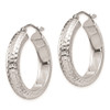 Lex & Lu Sterling Silver w/Rhodium D/C 5x25mm Hoop Earrings - 2 - Lex & Lu