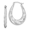 Lex & Lu Sterling Silver w/Rhodium D/C Scalloped Hoop Earrings LAL111508 - Lex & Lu