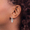 Lex & Lu Sterling Silver w/Rhodium D/C Scalloped Hoop Earrings LAL111508 - 3 - Lex & Lu