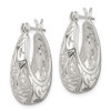 Lex & Lu Sterling Silver Oval Filigree Hoop Earrings - 2 - Lex & Lu