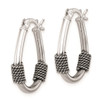 Lex & Lu Sterling Silver w/Rhodium Antiqued Hinged Earrings - 2 - Lex & Lu