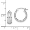 Lex & Lu Sterling Silver w/Rhodium D/C Hoop Earrings LAL111519 - 4 - Lex & Lu