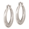 Lex & Lu Sterling Silver w/Rhodium D/C Scalloped Hoop Earrings LAL111520 - 2 - Lex & Lu