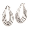 Lex & Lu Sterling Silver w/Rhodium Hoop Earrings LAL111522 - 2 - Lex & Lu