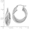 Lex & Lu Sterling Silver w/Rhodium Hoop Earrings LAL111522 - 4 - Lex & Lu
