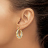Lex & Lu Sterling Silver w/Rhodium & Gold-plated Hoop Earrings - 3 - Lex & Lu