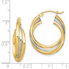 Lex & Lu Sterling Silver w/Rhodium & Gold-plated Hoop Earrings - 4 - Lex & Lu