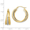 Lex & Lu Sterling Silver w/Rhodium & Vermeil Hoop Earrings - 4 - Lex & Lu