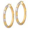 Lex & Lu Sterling Silver w/Rhodium & Vermeil D/C 3x40mm Square Hoop Earrings LAL111532 - 2 - Lex & Lu