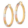 Lex & Lu Sterling Silver w/Rhodium & Vermeil D/C 3x40mm Square Hoop Earrings LAL111533 - 2 - Lex & Lu