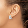 Lex & Lu Sterling Silver w/Rhodium Polished D/C Hinged Hoop Earrings LAL111546 - 3 - Lex & Lu