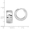 Lex & Lu Sterling Silver w/Rhodium Polished D/C Hinged Hoop Earrings LAL111546 - 4 - Lex & Lu