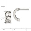 Lex & Lu Sterling Silver Rock Pattern Concave Post Earrings - 4 - Lex & Lu