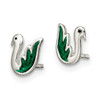 Lex & Lu Sterling Silver Enameled Swan Post Earrings LAL111574 - 2 - Lex & Lu