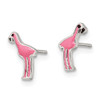 Lex & Lu Sterling Silver Enamel Pink Flamingo Post Earrings - 2 - Lex & Lu