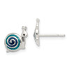 Lex & Lu Sterling Silver Enameled Snail Post Earrings LAL111578 - Lex & Lu