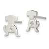 Lex & Lu Sterling Silver Polished CZ Dog Post Earrings - 2 - Lex & Lu