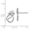 Lex & Lu Sterling Silver w/Rhodium CZ Open Cat Post Earrings - 4 - Lex & Lu