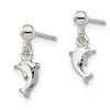Lex & Lu Sterling Silver Dangle Dolphin Post Earrings - 2 - Lex & Lu