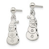 Lex & Lu Sterling Silver Polished Snowmen Post Dangle Earrings - 2 - Lex & Lu