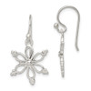 Lex & Lu Sterling Silver Snowflake Shepherd Hook Dangle Earrings - Lex & Lu