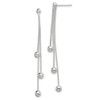 Lex & Lu Sterling Silver Polished Bead Post Dangle Earrings - Lex & Lu