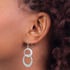 Lex & Lu Sterling Silver Textured & Polished Interlocking Circles Earrings - 3 - Lex & Lu