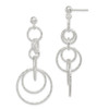 Lex & Lu Sterling Silver Textured Circle Post Dangle Earrings LAL111614 - Lex & Lu