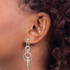 Lex & Lu Sterling Silver Textured Circle Post Dangle Earrings LAL111614 - 3 - Lex & Lu