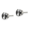 Lex & Lu Sterling Silver Blk & White Colored CZ 6mm Round Earrings LAL111642 - 2 - Lex & Lu