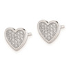 Lex & Lu Sterling Silver w/Rhodium CZ Pave Heart Post Earrings - 2 - Lex & Lu