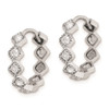 Lex & Lu Sterling Silver w/Rhodium CZ Hinged Hoop Earrings LAL111652 - 2 - Lex & Lu