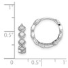 Lex & Lu Sterling Silver w/Rhodium CZ Hinged Hoop Earrings LAL111652 - 4 - Lex & Lu