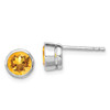 Lex & Lu Sterling Silver Citrine Circle Stud Earrings - Lex & Lu