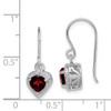 Lex & Lu Sterling Silver Garnet Small Heart Earrings - 4 - Lex & Lu