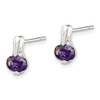 Lex & Lu Sterling Silver Purple CZ Post Earrings - 2 - Lex & Lu