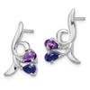 Lex & Lu Sterling Silver Polished Amethyst Iolite Post Earrings - 2 - Lex & Lu