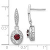 Lex & Lu Sterling Silver Garnet Diamond Post Dangle Earrings - 4 - Lex & Lu