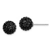 Lex & Lu Sterling Silver 10mm Black Czech Crystal Post Earrings - Lex & Lu