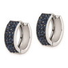 Lex & Lu Sterling Silver Dark Blue Preciosa Crystal Small Hinged Hoop Earrings - 2 - Lex & Lu