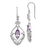 Lex & Lu Sterling Silver Amethyst Fancy Dangle Earrings - Lex & Lu