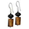 Lex & Lu Sterling Silver Black Agate Black/Glass Bead/Tiger's Eye Earrings - 2 - Lex & Lu