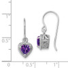 Lex & Lu Sterling Silver Amethyst Small Heart Earrings - 4 - Lex & Lu