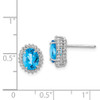 Lex & Lu Sterling Silver Blue Topaz and Diamond Earrings LAL111783 - 4 - Lex & Lu
